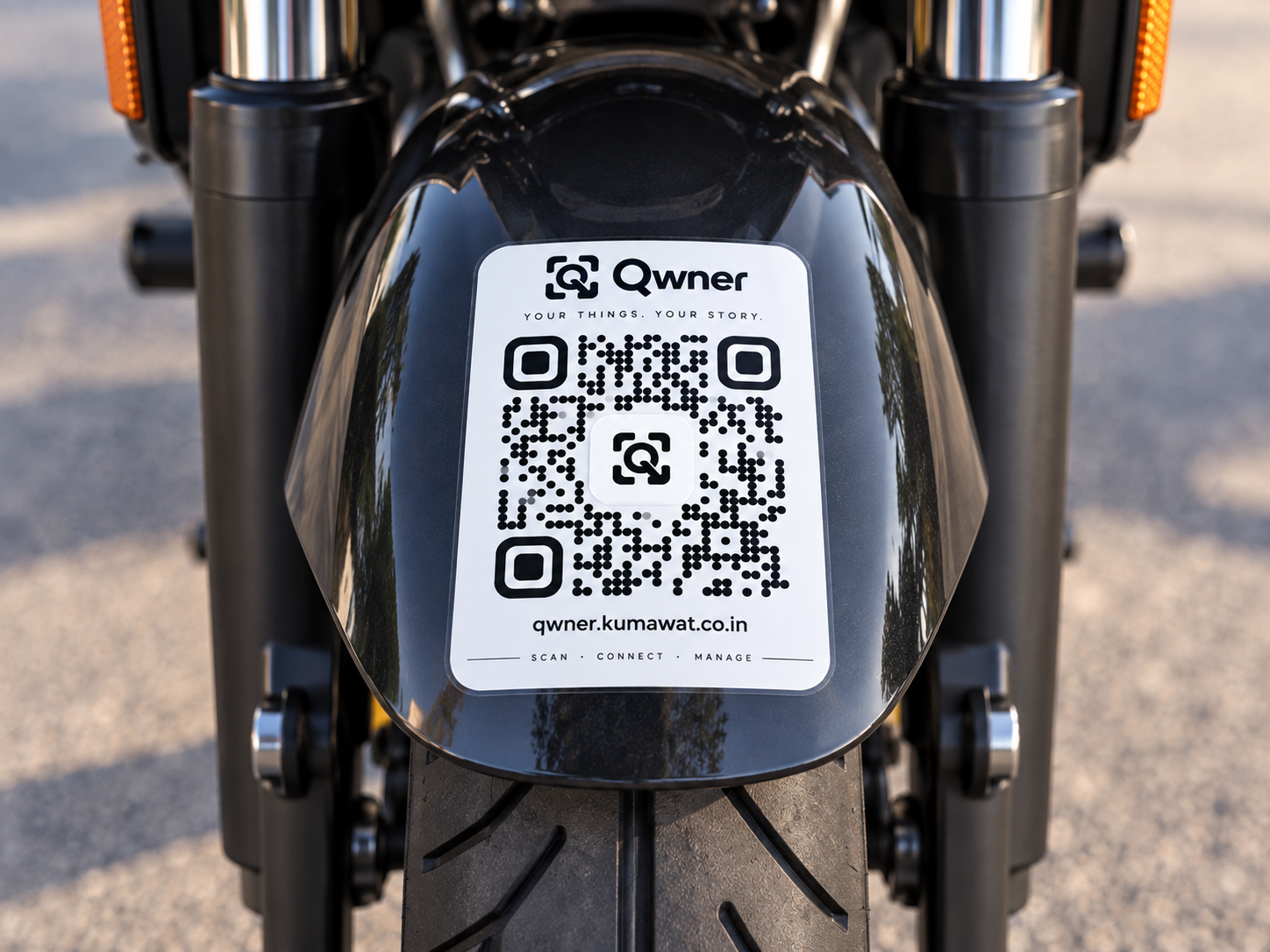 Qwner Bike shown in use